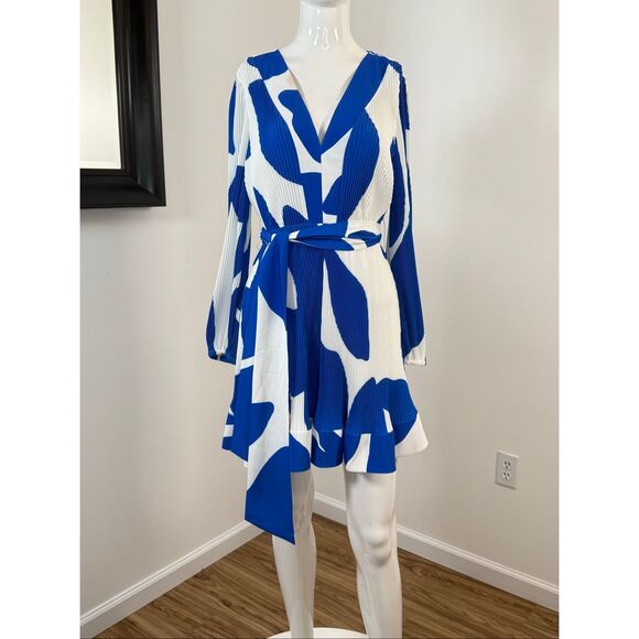 Milly $450 Liv Grand Foliage Pleated Minidress Size 2 - Picture 5 of 13